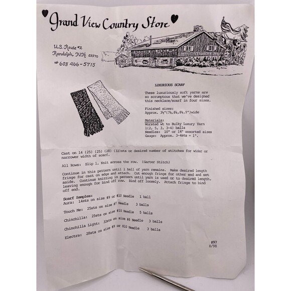 Cirular Knitting Needle Yarn Black Scarf Pattern Chincilla Color 5334 Lot 50 USA - Picture 3 of 6